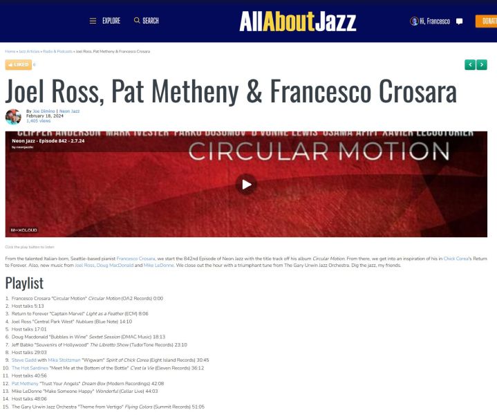 2024_All-About-Jazz-Joel-Ross-Pat-Metheny-Francesco-Crosara